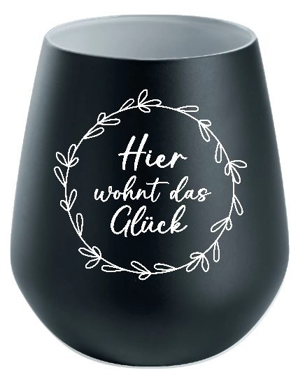 Lichtglas Familie "Hier wohnt das Glück" Typ2