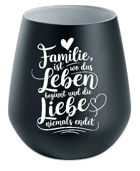 Lichtglas Familie "Familie ist wo das Leben beginnt und die Liebe niemals endet"