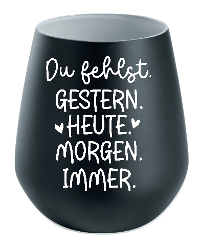 Lichtglas Trauer "Du fehlst gestern heute morgen immer" Typ2