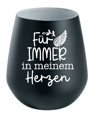 Lichtglas Trauer "Für immer in meinem Herzen"