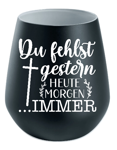 Lichtglas Trauer "Du fehlst gestern heute morgen immer" Typ3