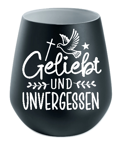 Lichtglas Trauer "Geliebt und Unvergessen"