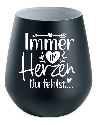 Lichtglas Trauer "Immer im Herzen du fehlst"