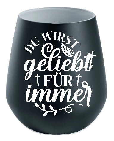 Lichtglas Trauer "Du wirst geliebt für immer"