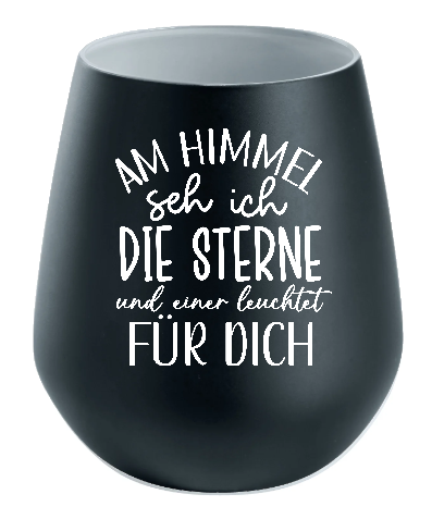 Lichtglas Trauer "Am Himmel seh ich die Sterne und einer leuchtet für dich"