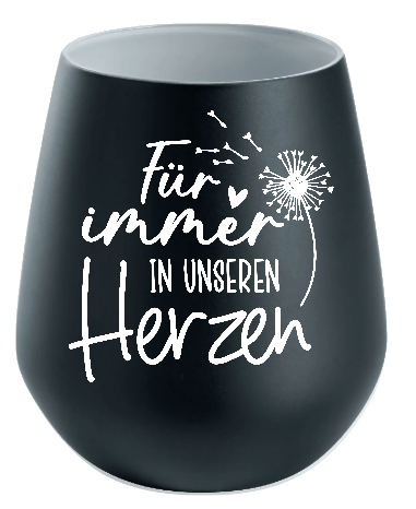 Lichtglas Trauer "Für immer in unseren Herzen" Typ2
