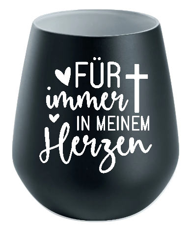 Lichtglas Trauer "Für immer in meinem Herzen" Typ2