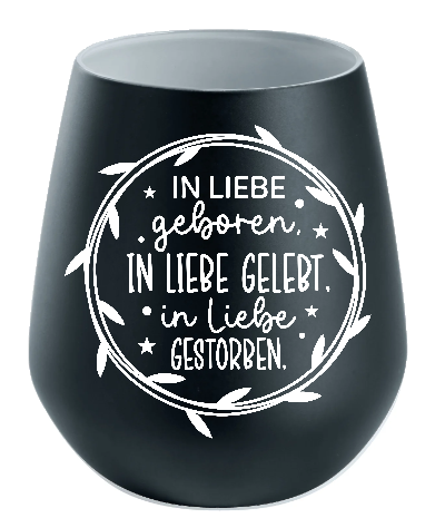 Lichtglas Trauer "In Liebe geboren in Liebe gelebt in Liebe gestorben"