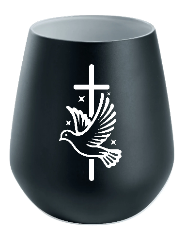 Lichtglas Trauer "Taube Kreuz"