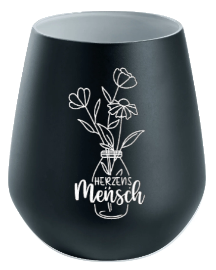 Lichtglas Freundschaft "Herzensmensch Blume"