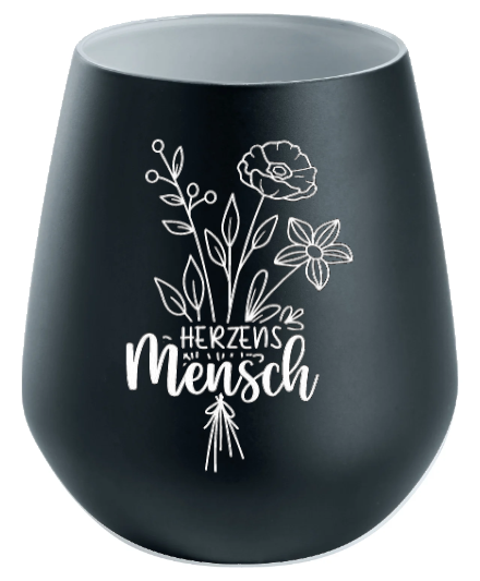 Lichtglas Freundschaft "Herzensmensch Blume"