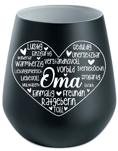 Lichtglas Oma "Oma Herz Rahmen"