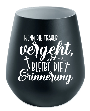 Lichtglas Trauer "Wenn die Trauer vergeht bleibt die Erinnerung"