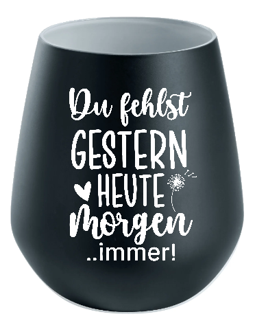 Lichtglas Trauer "Du fehlst gestern heute morgen immer"