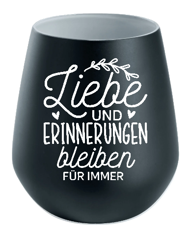 Lichtglas Trauer "Liebe und Erinnerungen bleiben für immer"