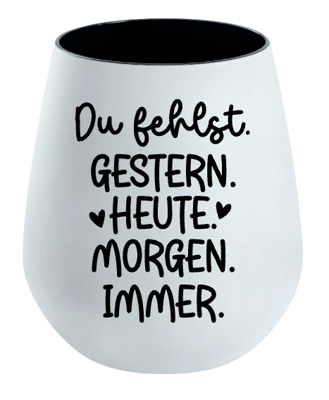 Lichtglas Trauer "Du fehlst gestern heute morgen immer" Typ2