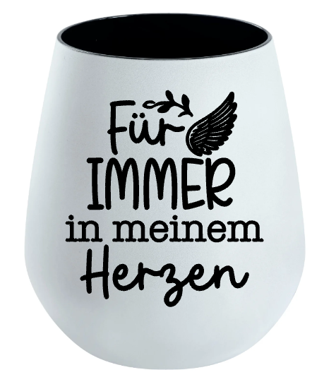 Lichtglas Trauer "Für immer in meinem Herzen"