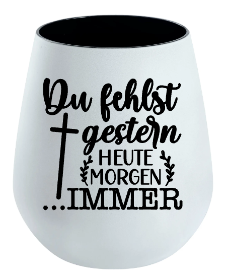 Lichtglas Trauer "Du fehlst gestern heute morgen immer" Typ3