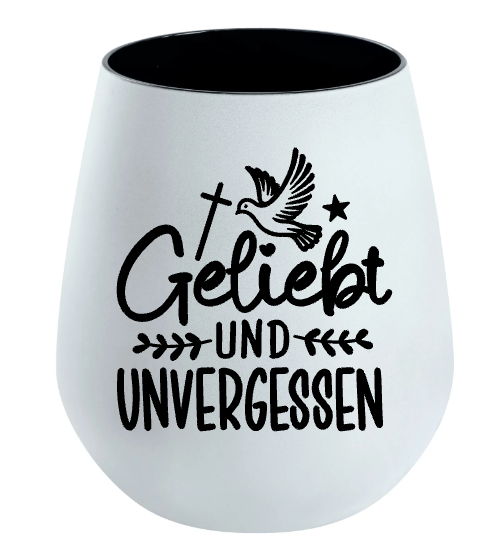 Lichtglas Trauer "Geliebt und Unvergessen"