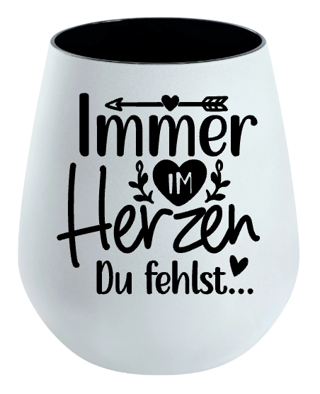 Lichtglas Trauer "Immer im Herzen du fehlst"