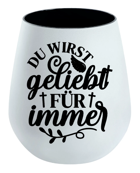 Lichtglas Trauer "Du wirst geliebt für immer"