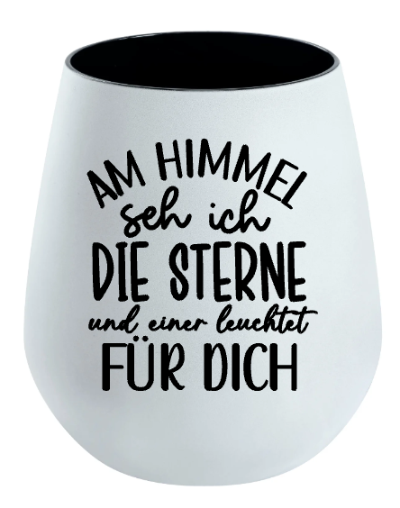 Lichtglas Trauer "Am Himmel seh ich die Sterne und einer leuchtet für dich"