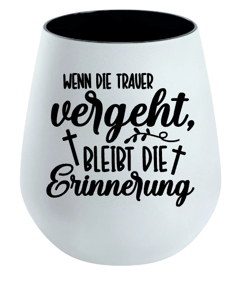 Lichtglas Trauer "Wenn die Trauer vergeht bleibt die Erinnerung"