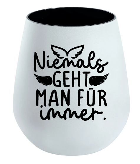 Lichtglas Trauer "Niemals geht man für immer"