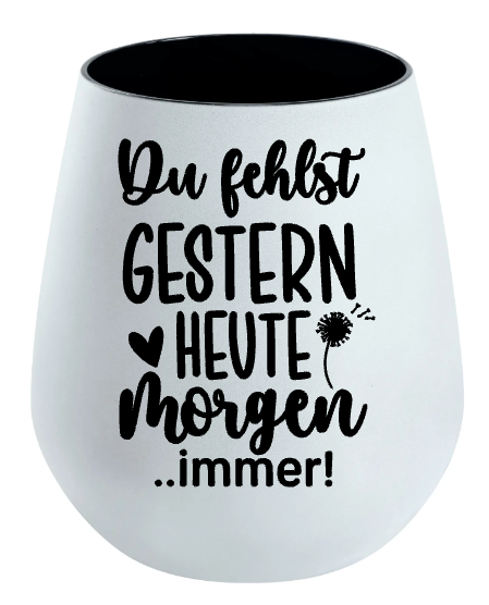 Lichtglas Trauer "Du fehlst gestern heute morgen immer"