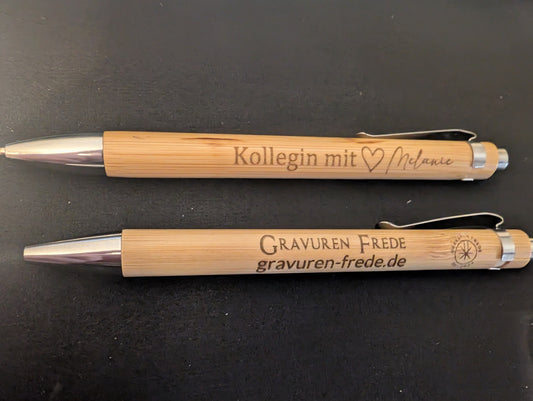 Bambus Kugelschreiber Schriftfarbe Schwarz