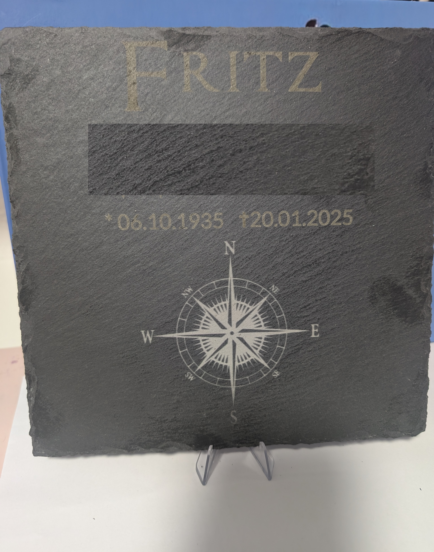 Schieferplatte Eckig 20x20cm