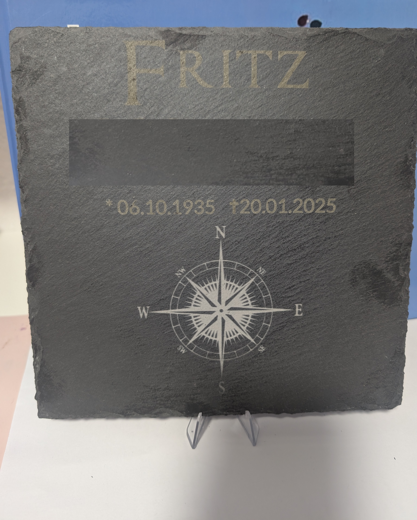 Schieferplatte Eckig 20x20cm