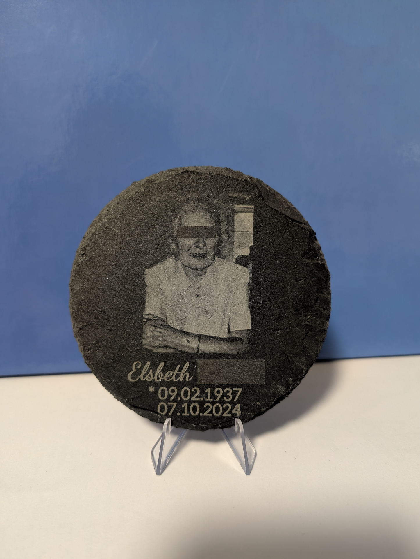 Schieferplatte für Grabkranz Rund